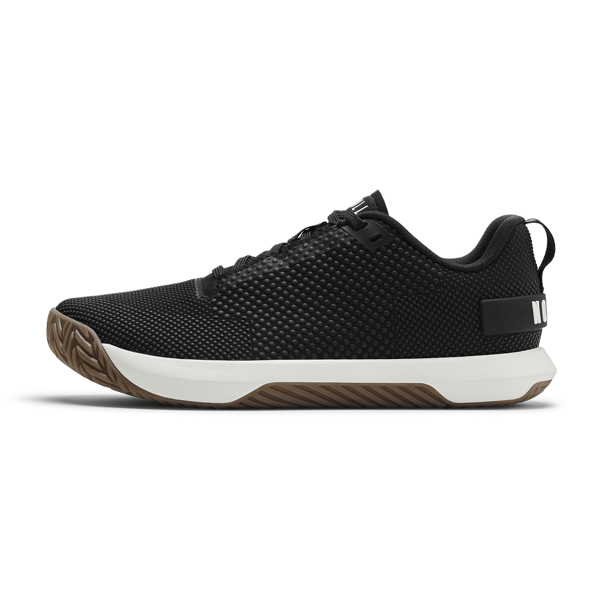 Jet Black Classic White Gum Outwork Flex Shoe Side Angle.