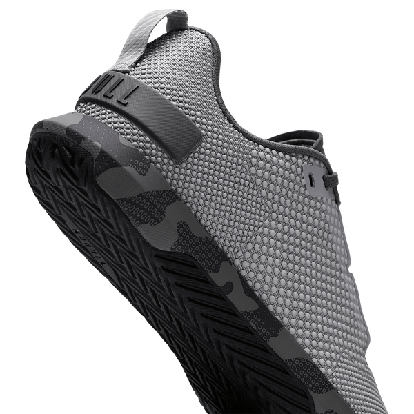 Gray Jungle Camo Outwork Flex Shoe Detail Angle.