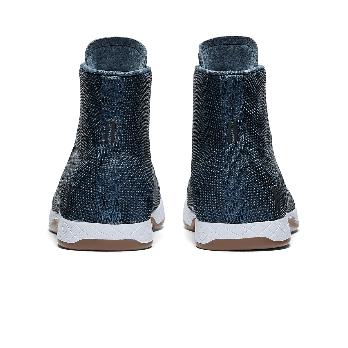 Denim Outwork High-Top Shoes Back Angle.