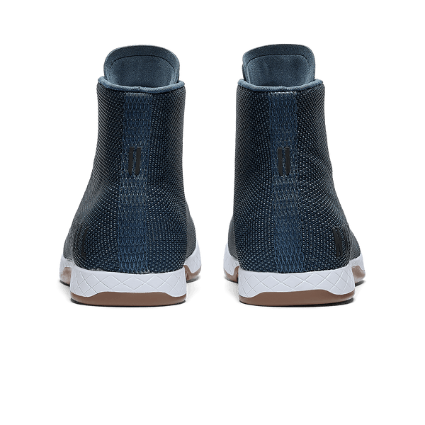 Denim Outwork High-Top Shoes Back Angle.