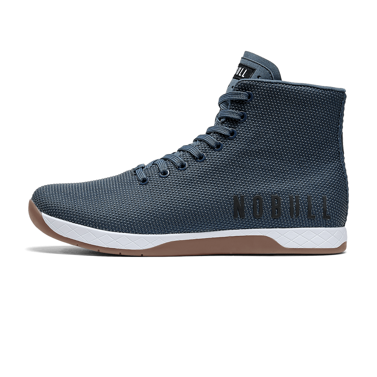 Denim Outwork High-Top Shoes Side Angle.