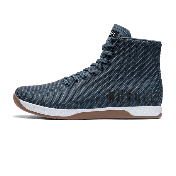Denim Outwork High-Top Shoes Side Angle.