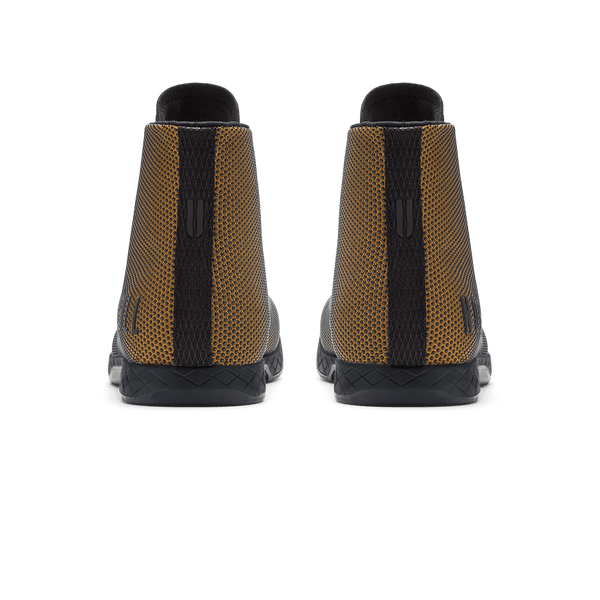 Dark Tan Jet Black Outwork High-Top Back Angle.