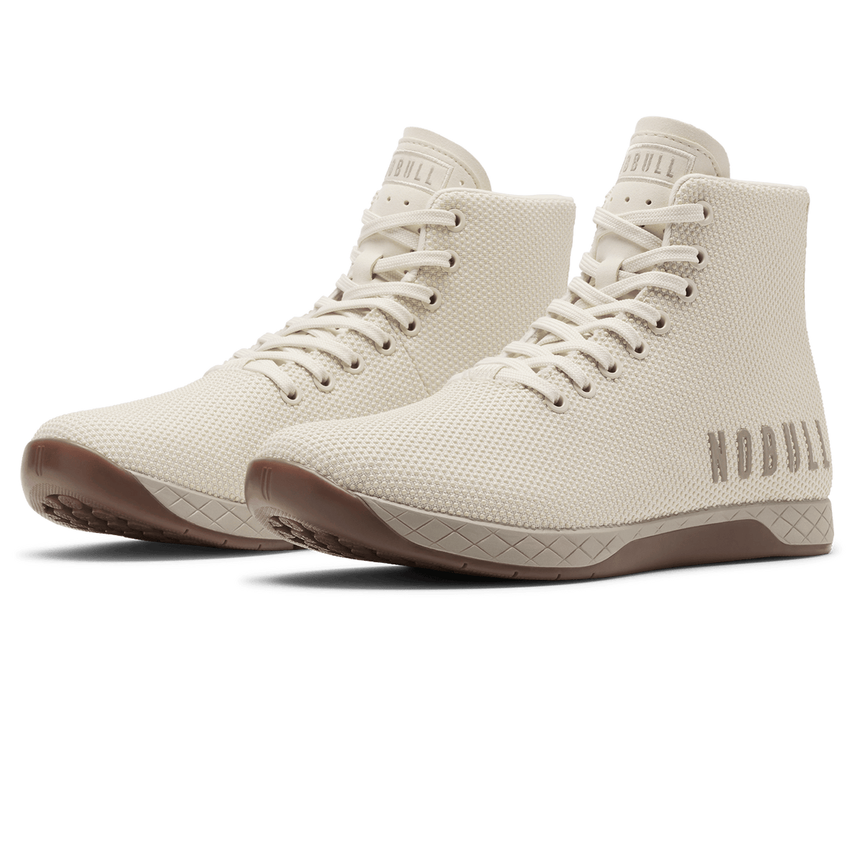 Feather Gum Outwork High-Top Shoe Quarter Angle.