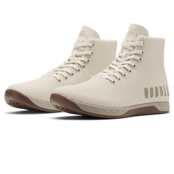 Feather Gum Outwork High-Top Shoe Quarter Angle.