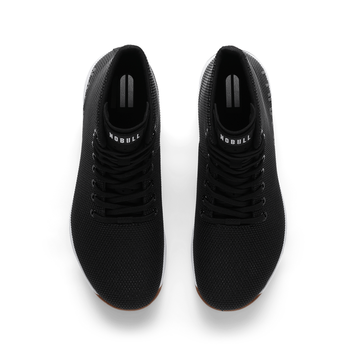 Black White Gum Outwork High-Top Shoe Overhead Angle.