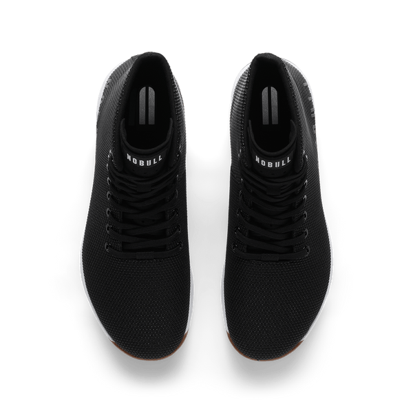 Black White Gum Outwork High-Top Shoe Overhead Angle.