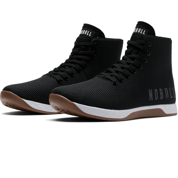 Black White Gum Outwork High-Top Shoe Quarter Angle.