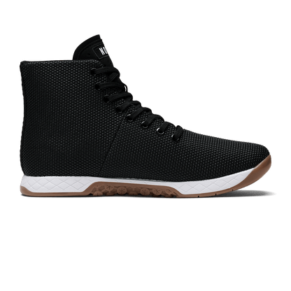 Black White Gum Outwork High-Top Shoe Medial Side Angle.