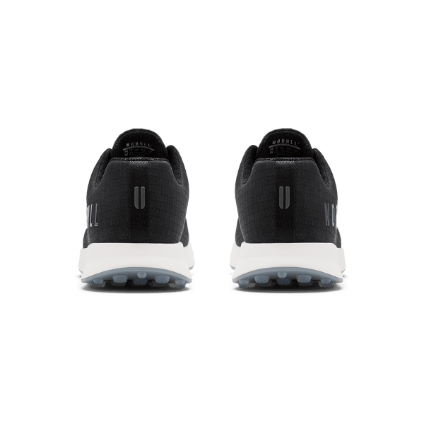 Jet Black Ripstop Golf Shoes Back Angle.