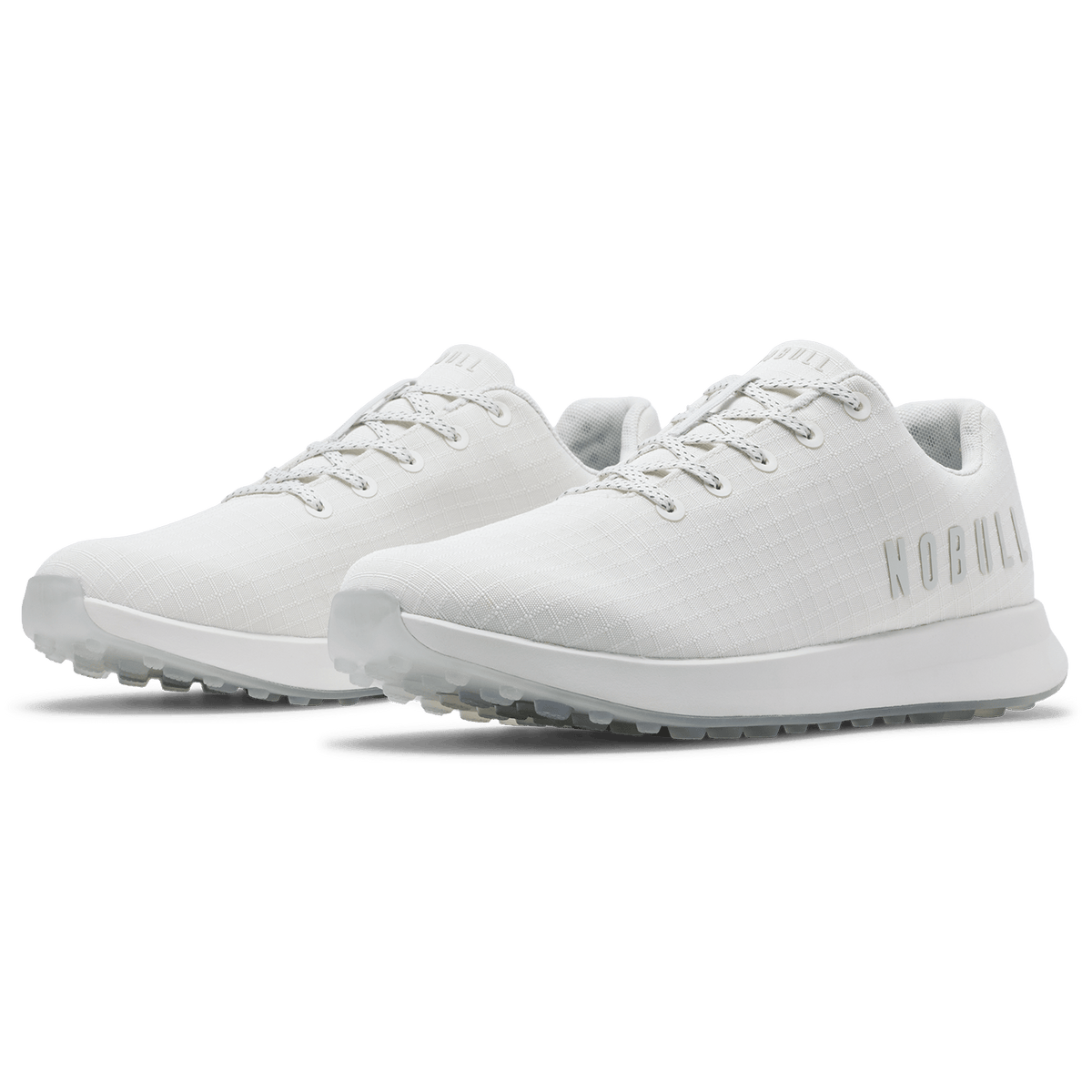 White Ripstop Golf Shoe Quarter Angle.