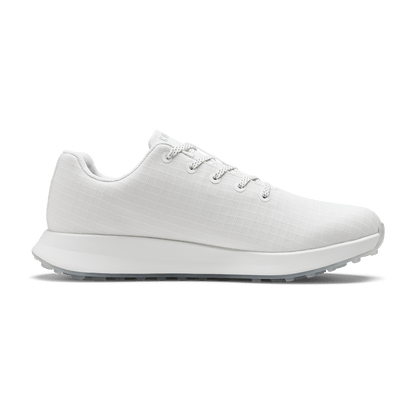 White Ripstop Golf Shoe Medial Angle.