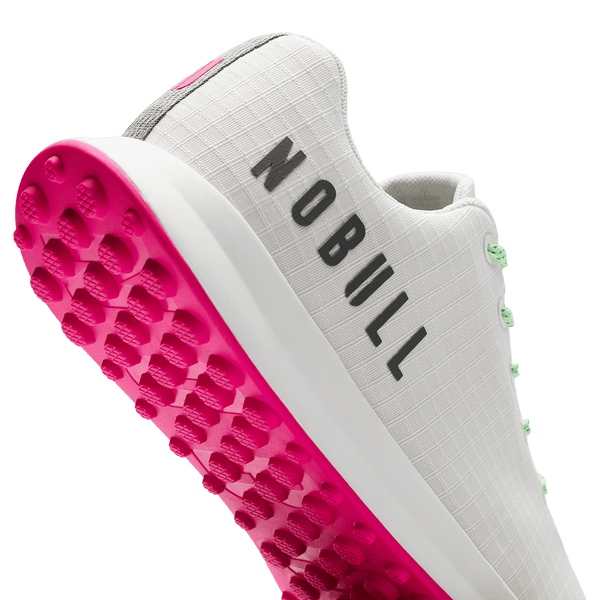 Classic White Pink Glo Golf Ripstop Shoe Detail Angle.