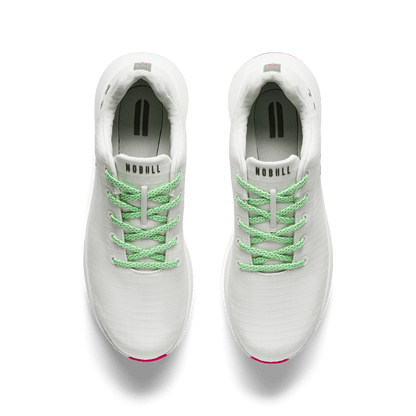Classic White Pink Glo Golf Ripstop Shoe Overhead Angle.