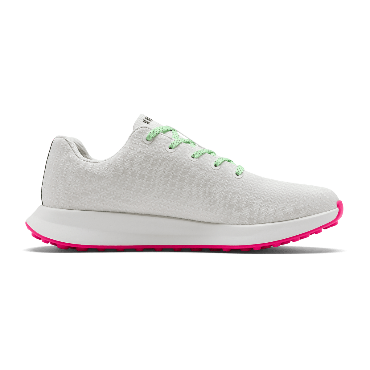 Classic White Pink Glo Golf Ripstop Shoe Medial Angle.