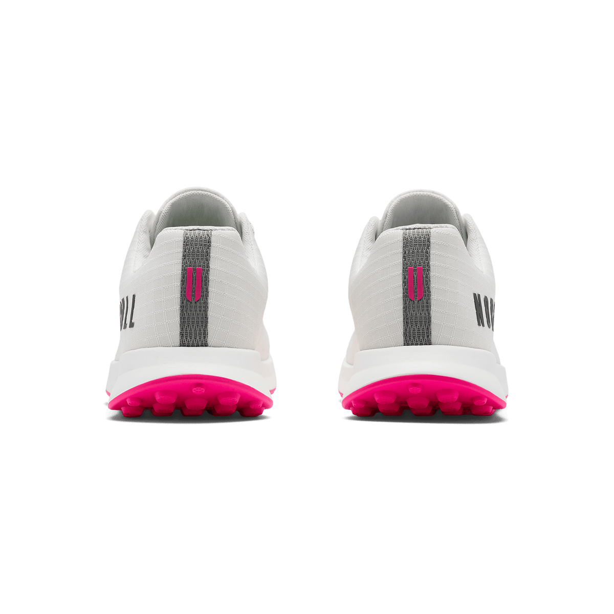 Classic White Pink Glo Golf Ripstop Shoe Back Angle.