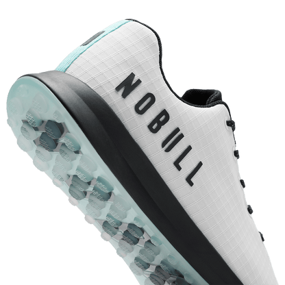 Classic White Turquoise Ripstop Golf Shoe Detail Angle.