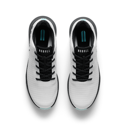 Classic White Turquoise Ripstop Golf Shoe Overhead Angle.