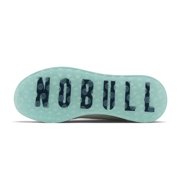 Classic White Turquoise Ripstop Golf Shoe Bottom Angle.