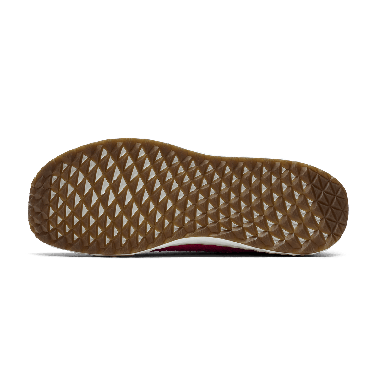 Neon Pink White Allday Knit Shoe Bottom Angle.