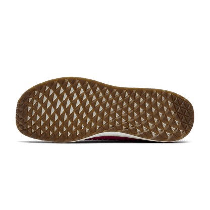 Neon Pink White Allday Knit Shoe Bottom Angle.
