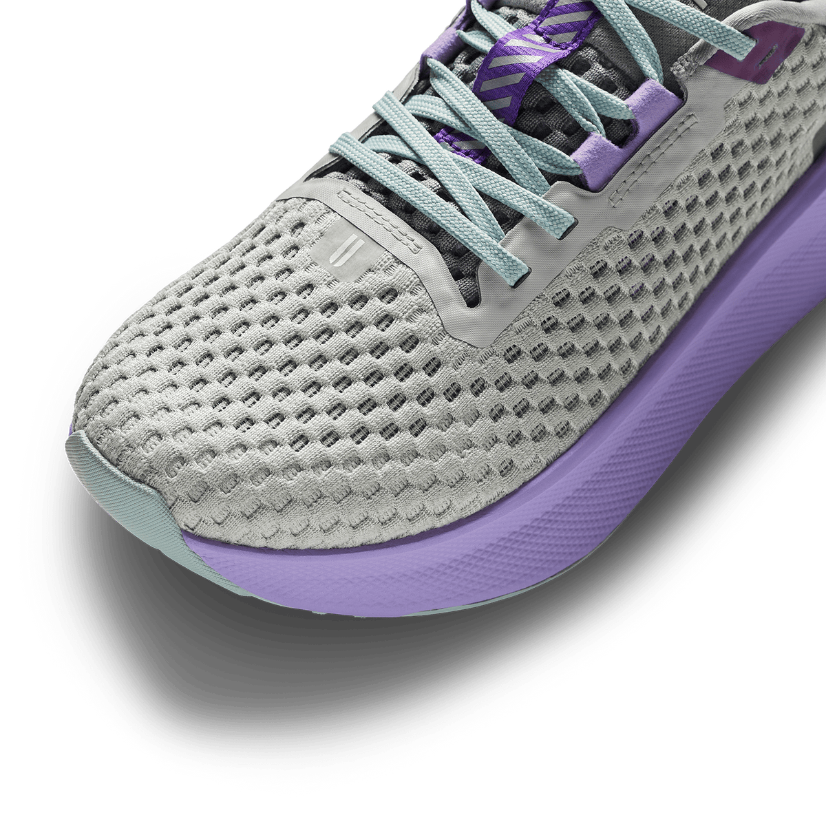 Light Gray Purple Rose Journey 2 Shoe Detail Angle.