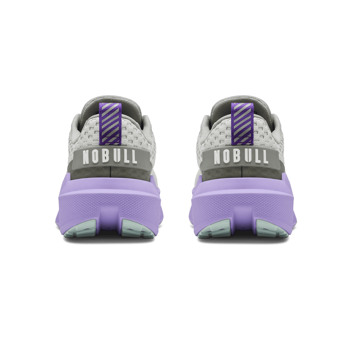 Light Gray Purple Rose Journey 2 Shoe Back Angle.
