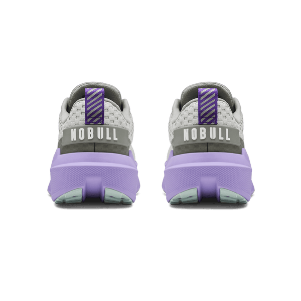 Light Gray Purple Rose Journey 2 Shoe Back Angle.