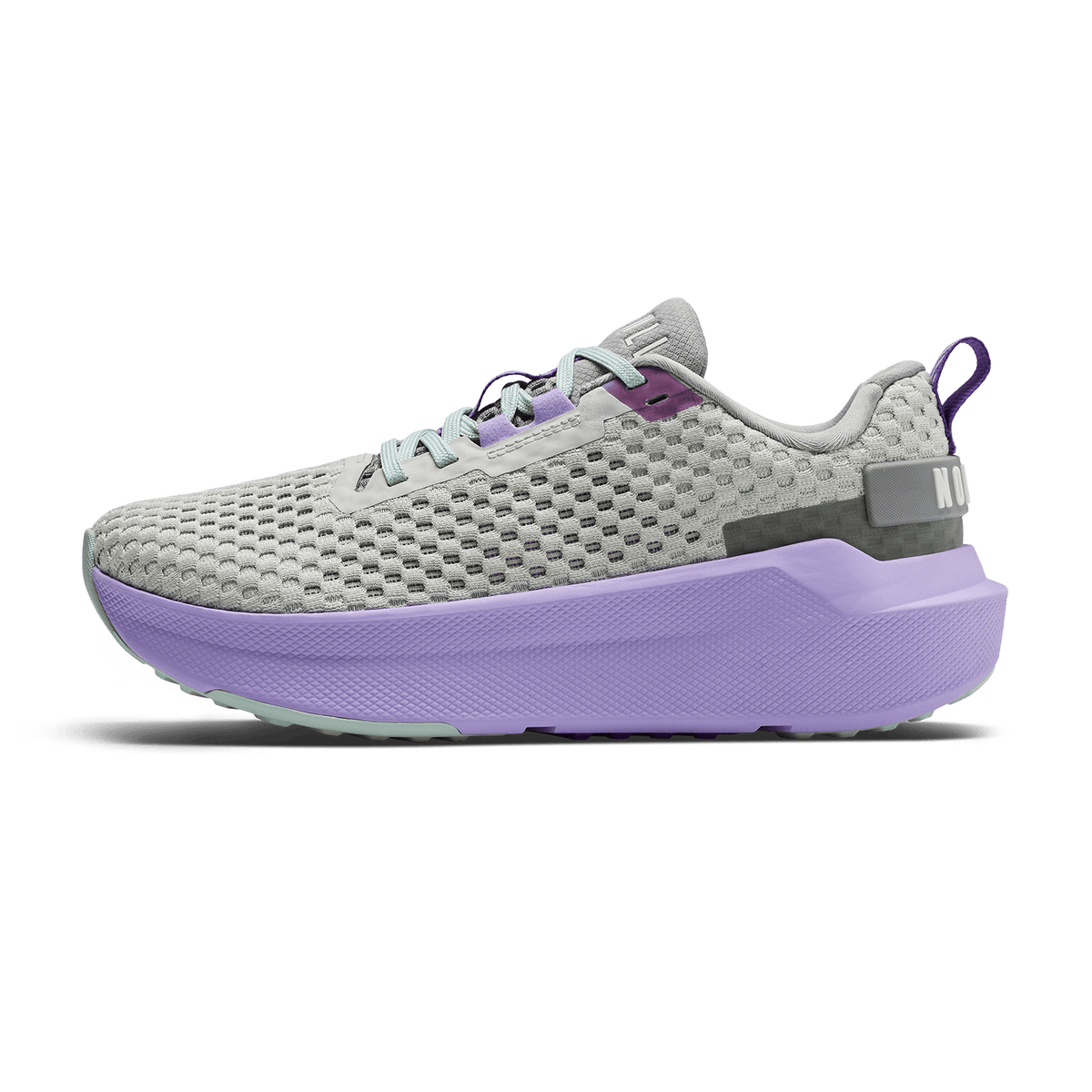 Light Gray Purple Rose Journey 2 Shoe Side Angle.