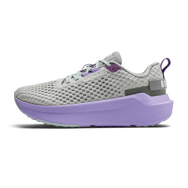 Light Gray Purple Rose Journey 2 Shoe Side Angle.