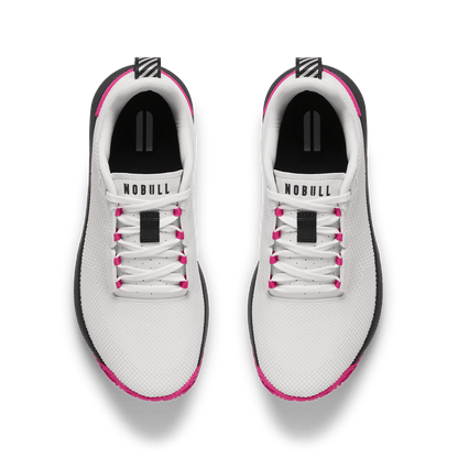 Classic White Pink Glo Outwork Flex Shoe Overhead Angle.