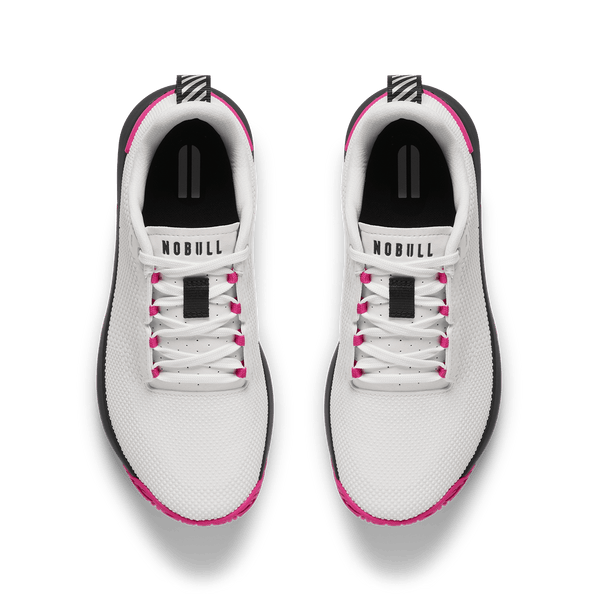Classic White Pink Glo Outwork Flex Shoe Overhead Angle.