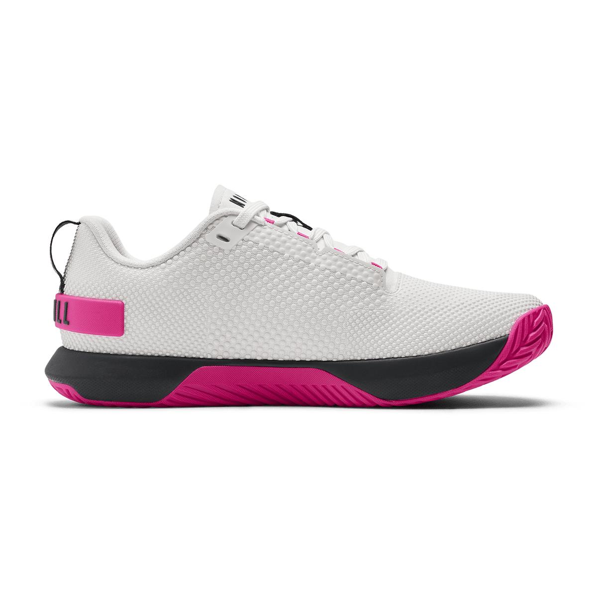 Classic White Pink Glo Outwork Flex Shoe Medial Side Angle.