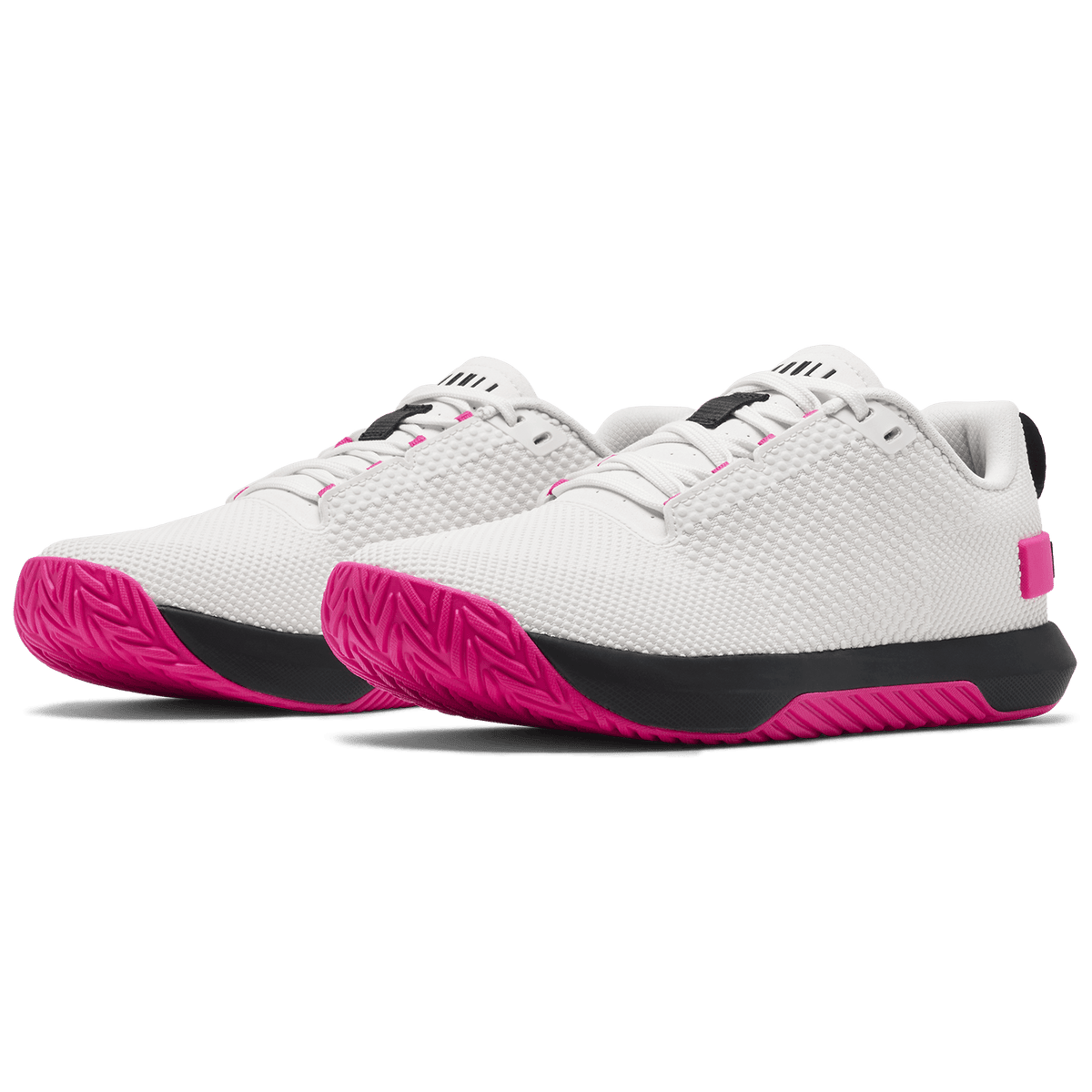 Classic White Pink Glo Outwork Flex Shoe Front Side Angle.