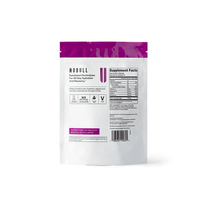 Blueberry Pomegranate Electrolytes Reverse Side of Packaging